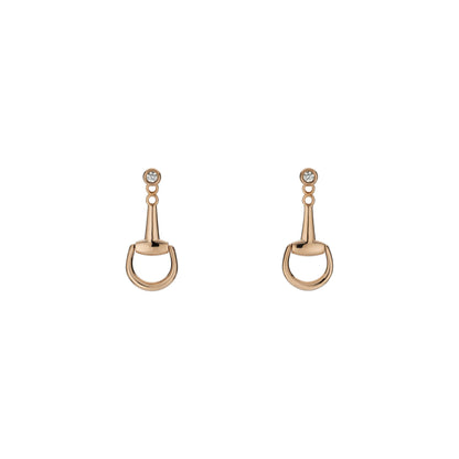 Gucci's 18K Rose Gold Horsebit Mini Drop Earrings