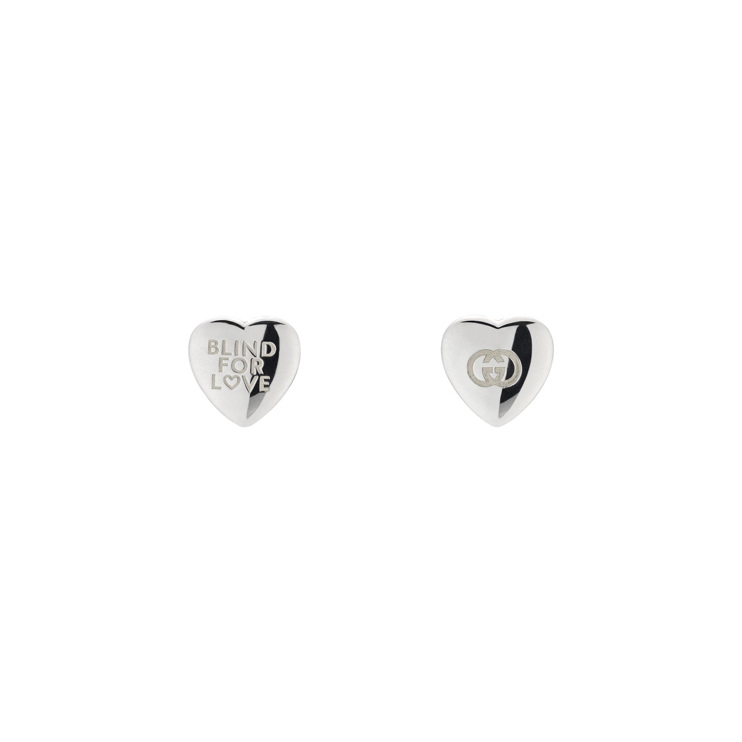 Gucci's Silver Blind For Love Heart Studs