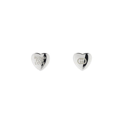 Gucci's Silver Blind For Love Heart Studs