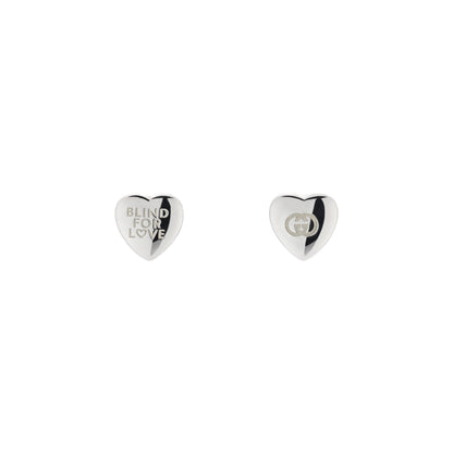 Gucci's Silver Blind For Love Heart Studs