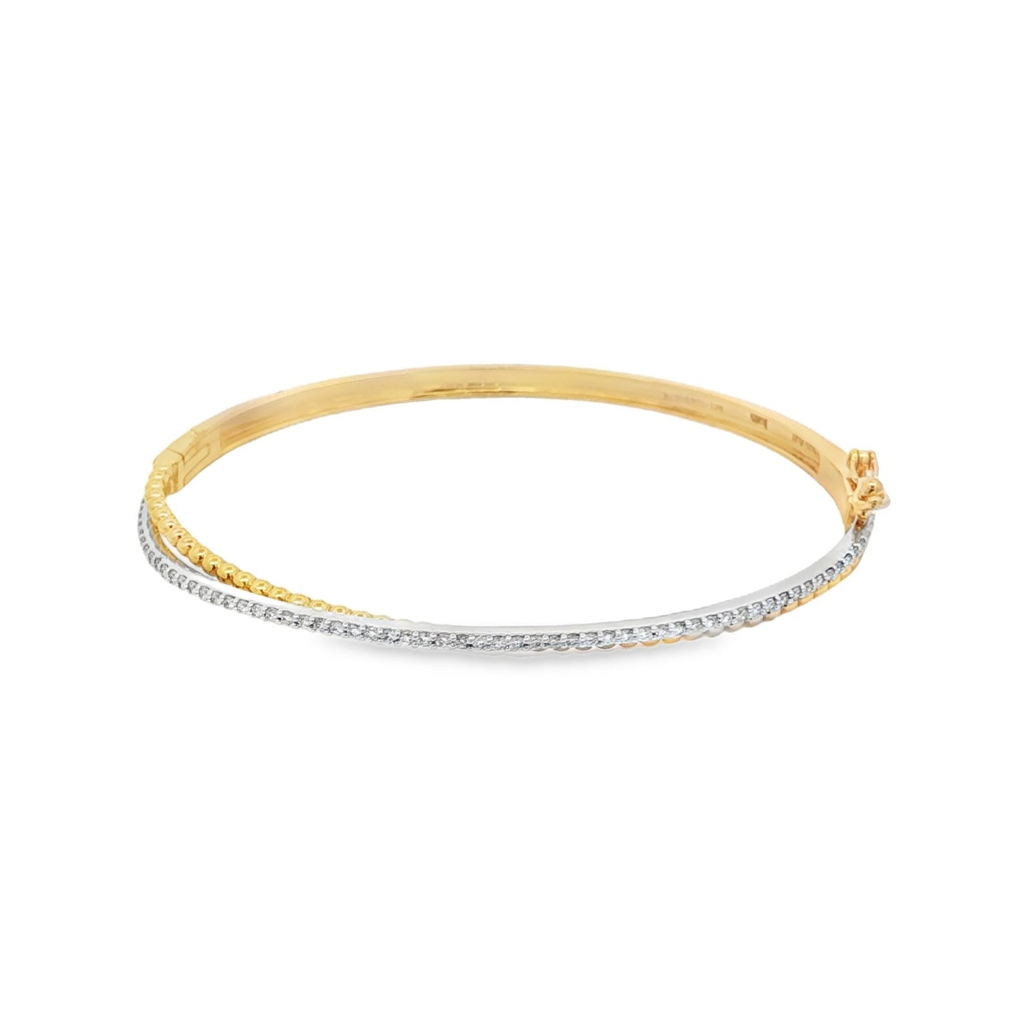 Jai's 18K Two-tone Two-strand Diamond Bangle