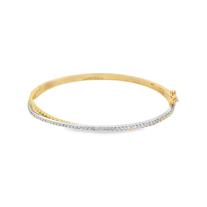 Jai's 18K Two-tone Two-strand Diamond Bangle