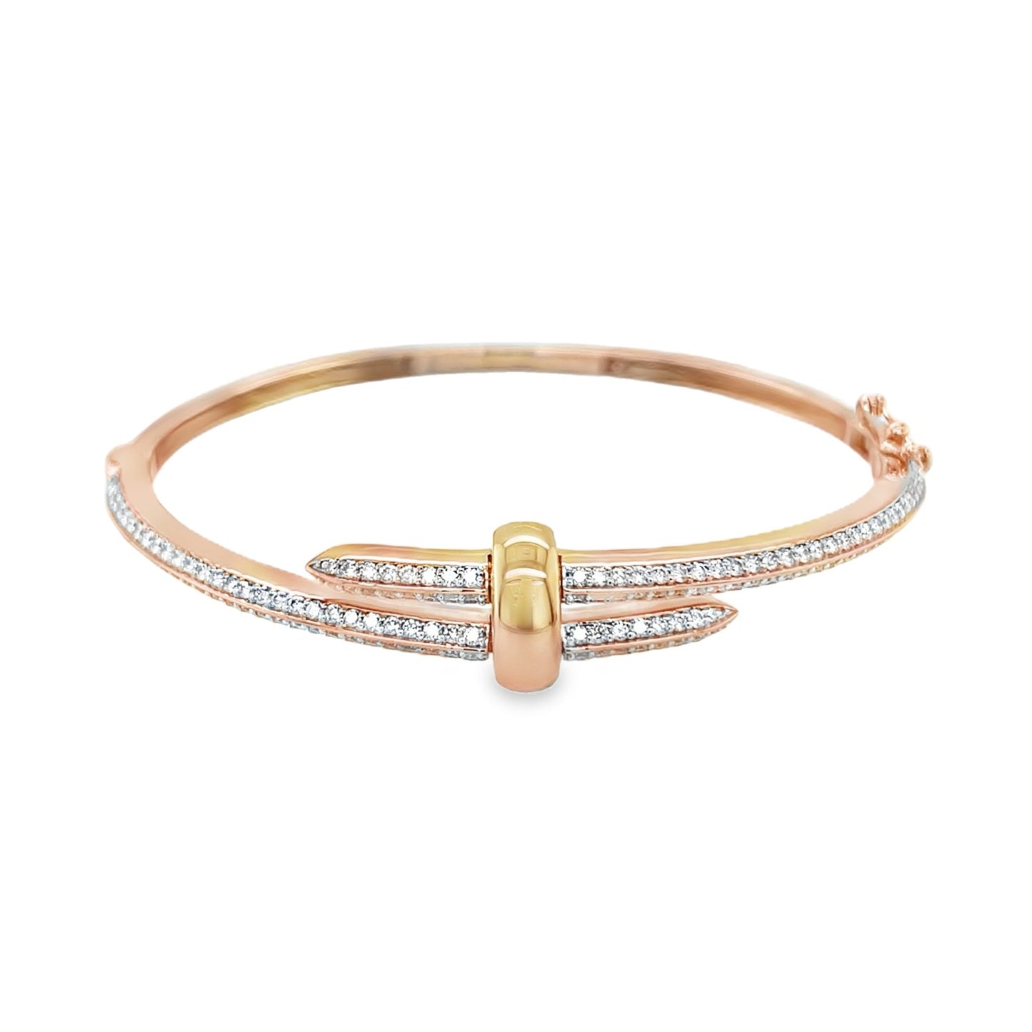 Jai's 18K Rose Gold Dual-band Diamond Bangle