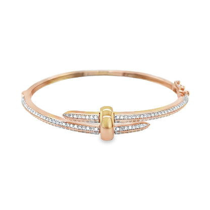 Jai's 18K Rose Gold Dual-band Diamond Bangle