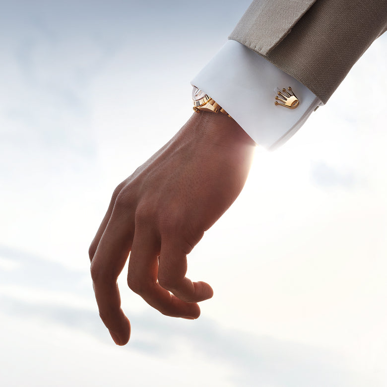 Rolex Rolex ‘Hand’ cufflinks Everose gold and luminescent material A1025 in , A1025 - Jai's Turks and Caicos