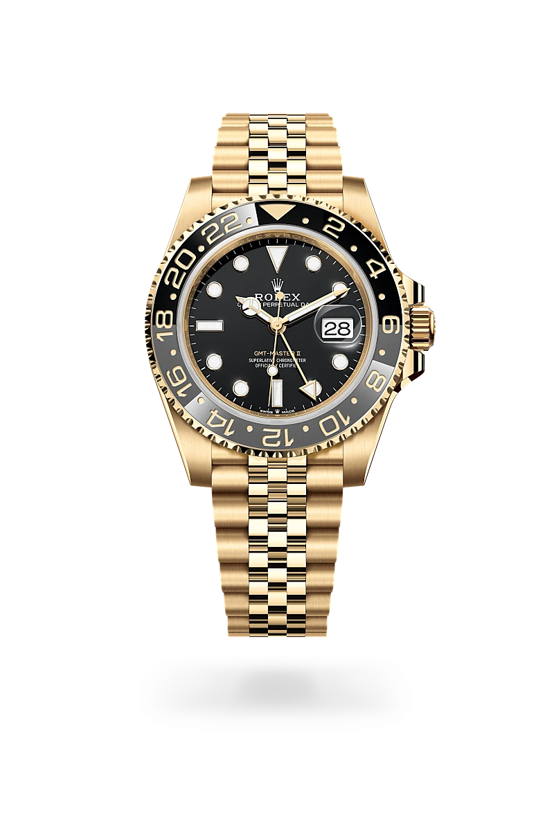 Rolex GMT-Master II in 18 kt yellow gold, M126718GRNR-0001 - Jai's Turks and Caicos