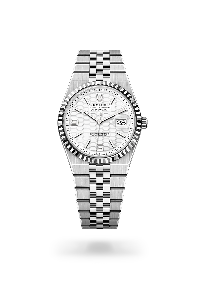 Rolex Land-Dweller in White Rolesor - combination of Oystersteel and white gold, M127234-0001 - Jai's Turks and Caicos