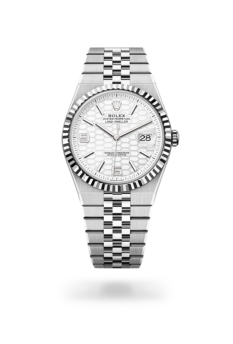 Rolex Land-Dweller in White Rolesor - combination of Oystersteel and white gold, M127334-0001 - Jai's Turks and Caicos