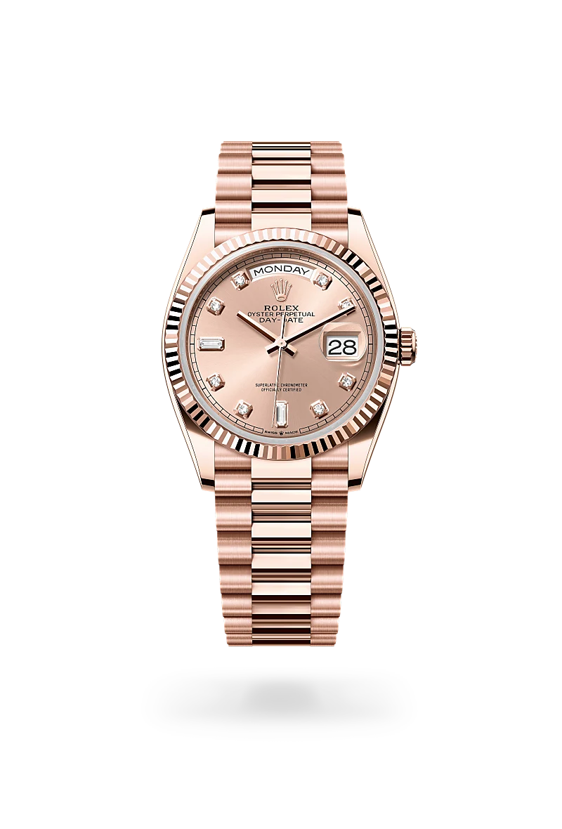 Rolex Day-Date in 18 kt Everose gold, M128235-0009 - Jai's Turks and Caicos
