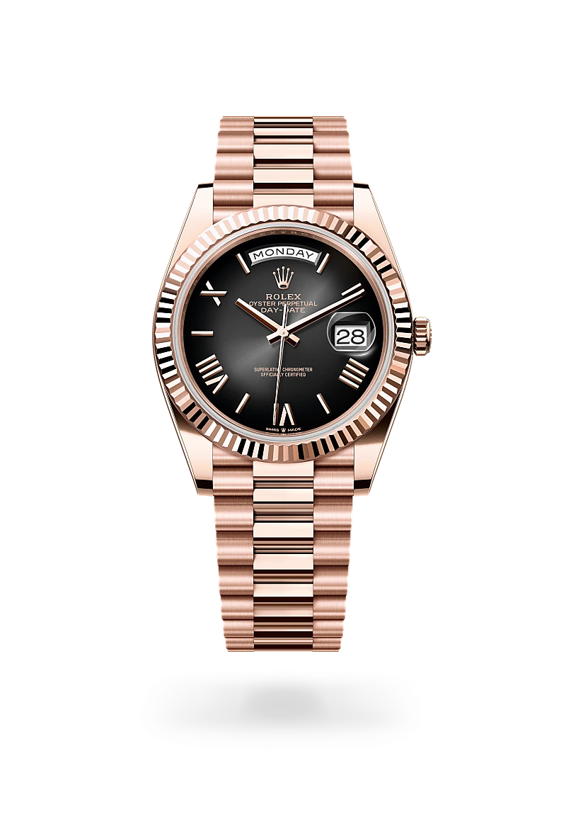 Rolex Day-Date in 18 kt Everose gold, M228235-0055 - Jai's Turks and Caicos