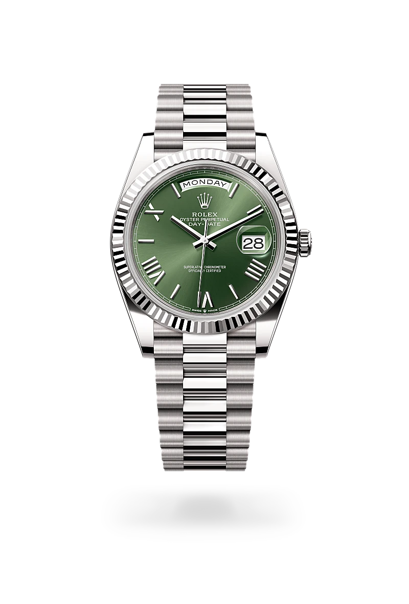 Rolex Day-Date in 18 kt white gold, M228239-0033 - Jai's Turks and Caicos