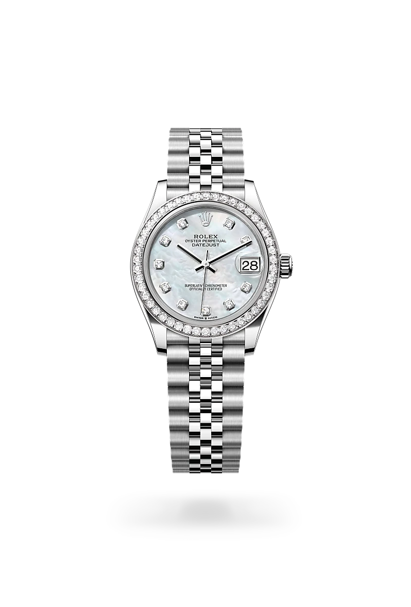 Rolex Datejust in White Rolesor - combination of Oystersteel and white gold, M278384RBR-0008 - Jai's Turks and Caicos