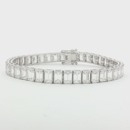 Jai's 18K White Gold 17-carat Emerald-cut Diamond Tennis Bracelet