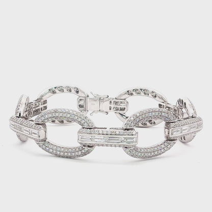 Jai's 18K White Gold Diamond Oval-link Bracelet