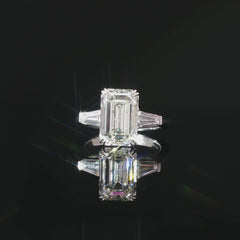 Jai's 18K White Gold Emerald-cut Diamond Engagement Ring