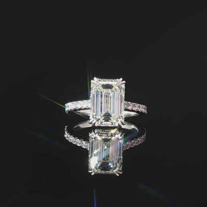Jai's 18K White Gold Emerald-cut Diamond Engagement Ring