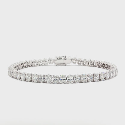 Jai's 18K White Gold Oval Diamond Tennis Bracelet