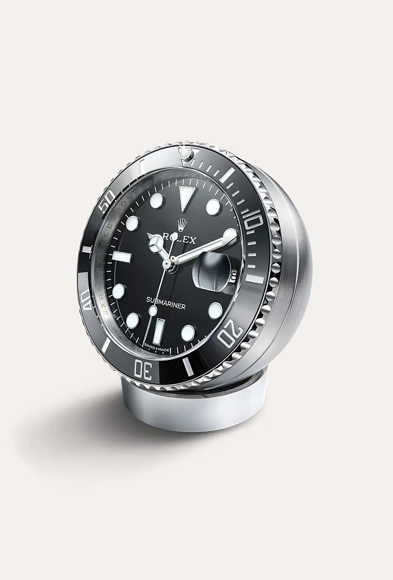 Rolex Submariner Date desk clock80 mm, stainless steelC909010LN-0001 at Jai's Turks and Caicos