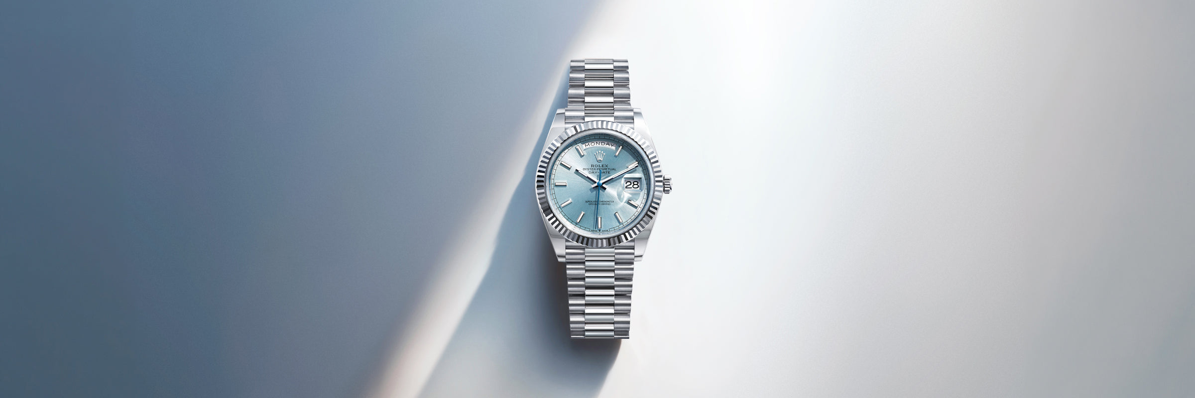 Rolex Day-Date in 18 kt white gold, M228239-0033 - Jai's Turks and Caicos