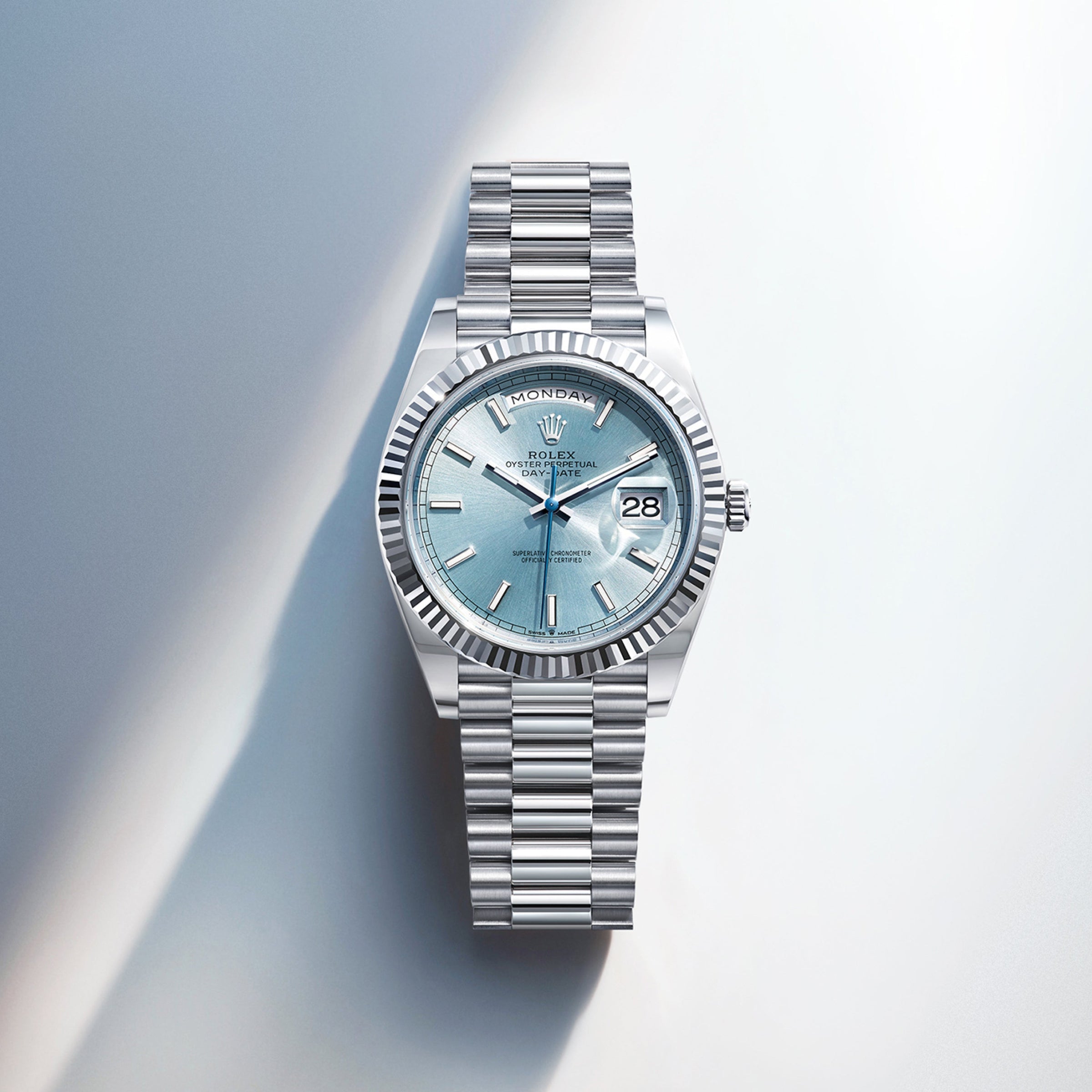 Rolex Day-Date in 18 kt white gold, M228239-0033 - Jai's Turks and Caicos