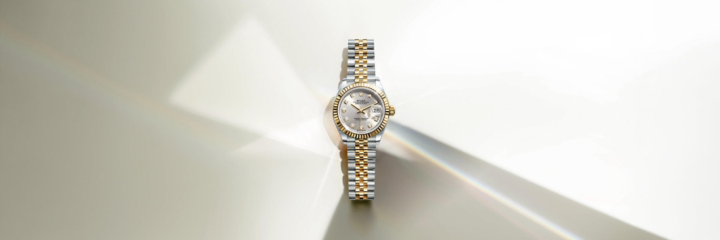 Rolex Lady-Datejust in White Rolesor - combination of Oystersteel and white gold, M279174-0020 - Jai's Turks and Caicos